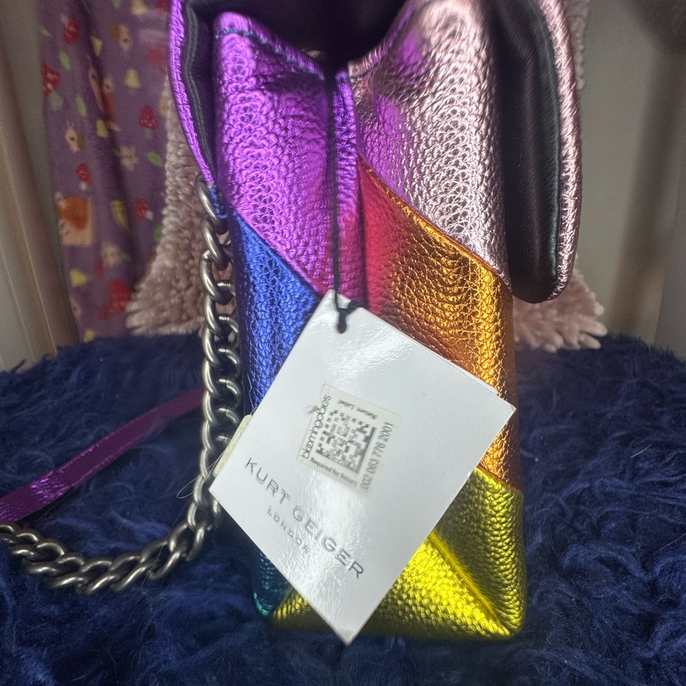 NWT Kurt Geiger London Leather Kensington metallic multicolor purse - Picture 8 of 16